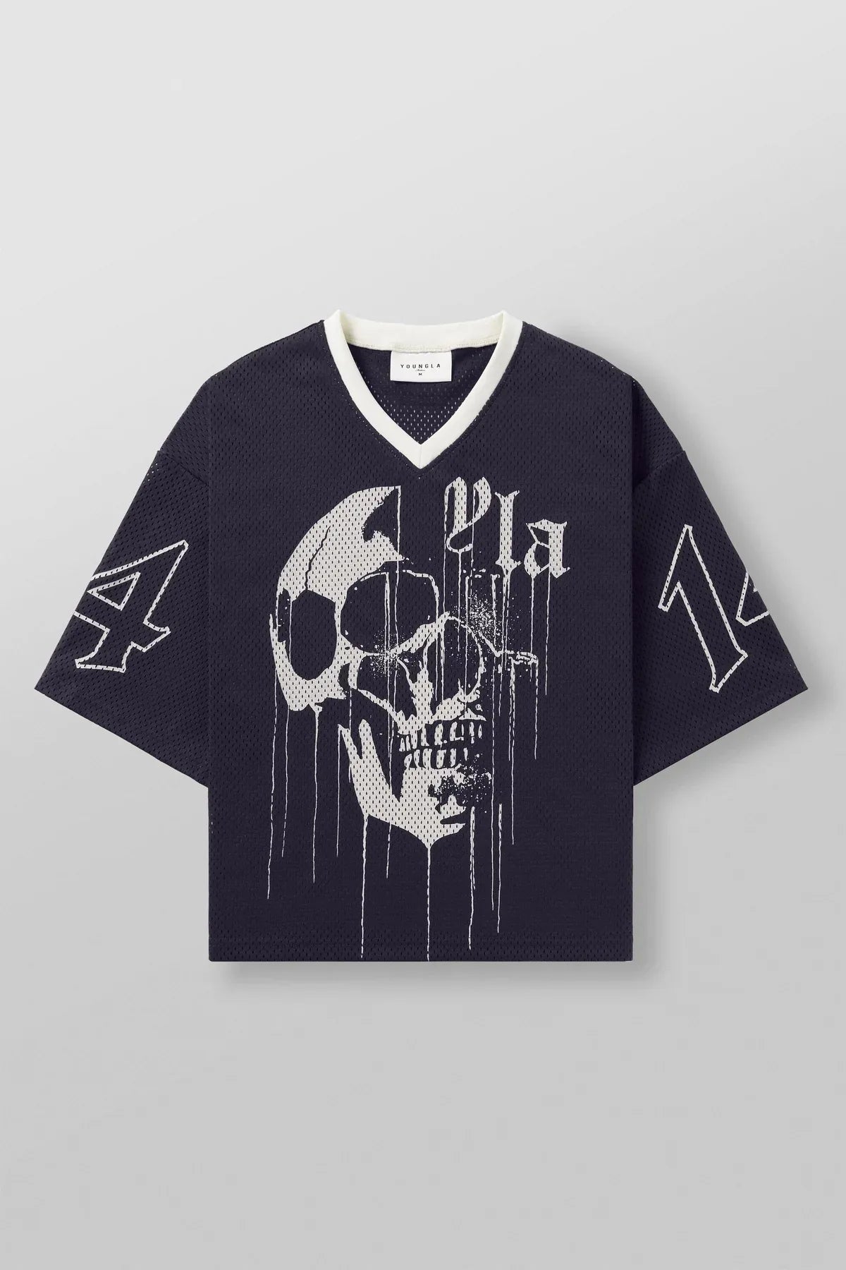 Summer New YA Trendy Brand Super Large T-Shirt Men Sports Fitness Quick Drying Breathable Large Mesh Printed Short Sleeve Top