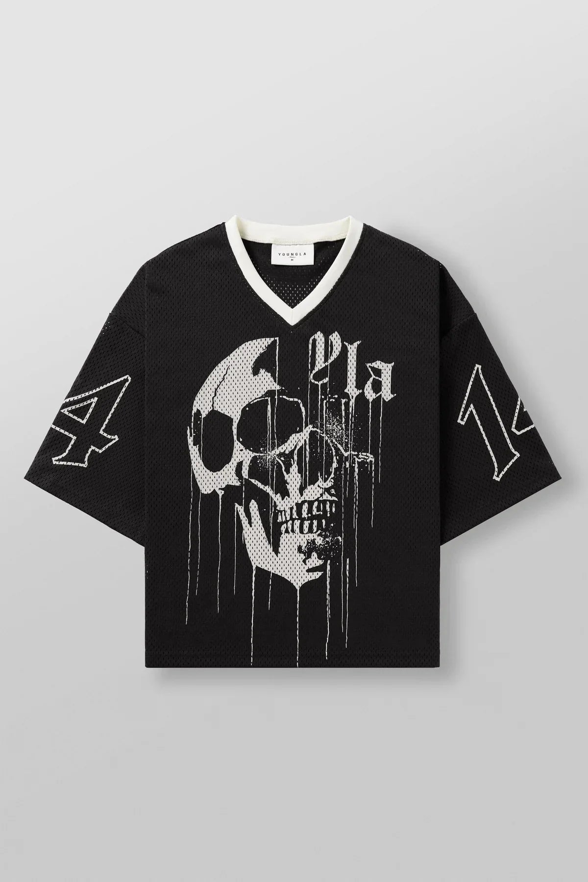 Summer New YA Trendy Brand Super Large T-Shirt Men Sports Fitness Quick Drying Breathable Large Mesh Printed Short Sleeve Top