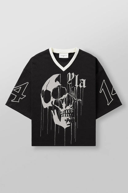 Summer New YA Trendy Brand Super Large T-Shirt Men Sports Fitness Quick Drying Breathable Large Mesh Printed Short Sleeve Top