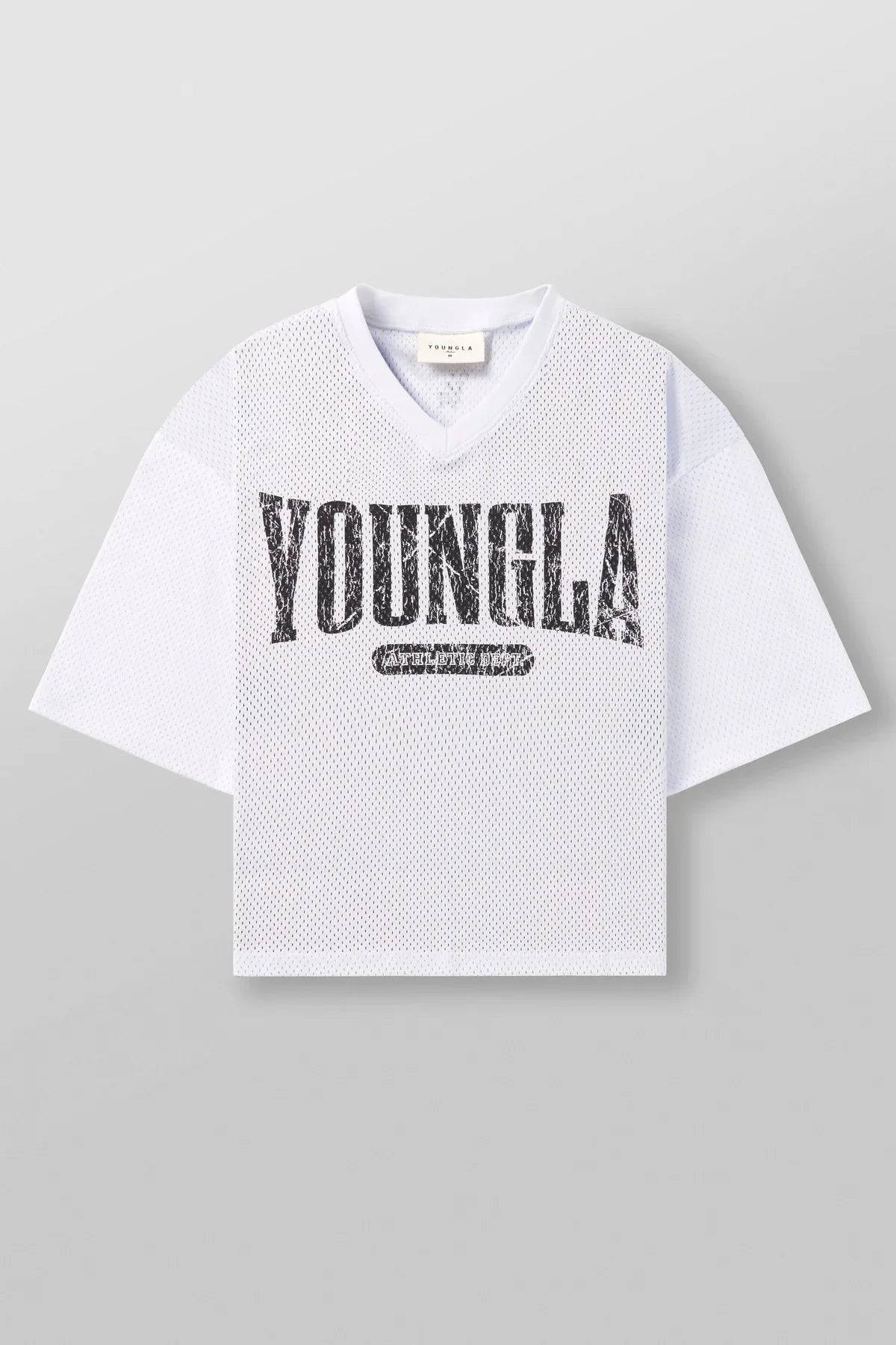 Summer New YA Trendy Brand Super Large T-Shirt Men Sports Fitness Quick Drying Breathable Large Mesh Printed Short Sleeve Top