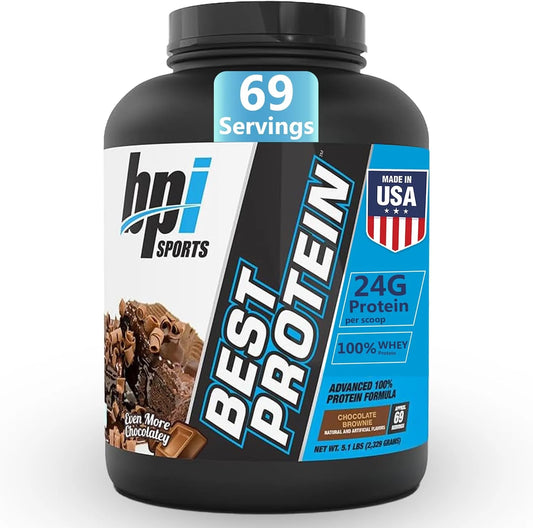 Best Protein Powder, 100% Whey Blend for Muscle Growth & Recovery, Chocolate Brownie, 5.1 Lbs (69 Servings)