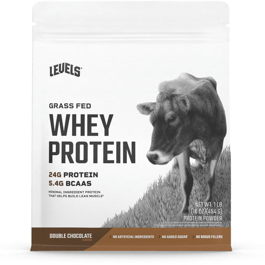 Grass Fed 100% Whey Protein Powder, No Hormones, Double Chocolate, 1LB