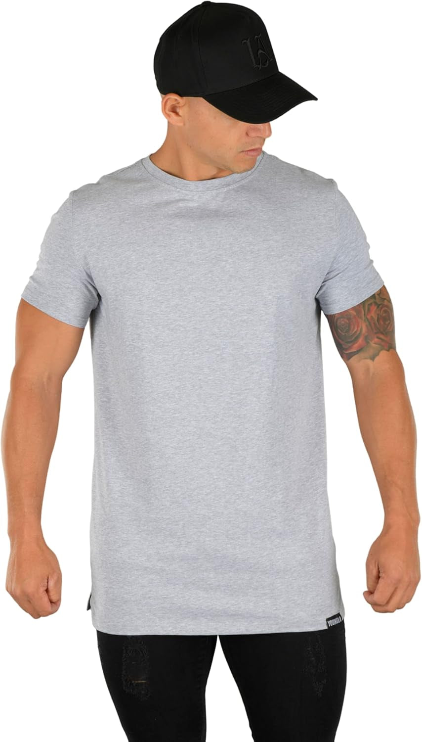 Mens Minimalist Fitted T-Shirts | Long Drop Cut Tee | Workout Gym 411