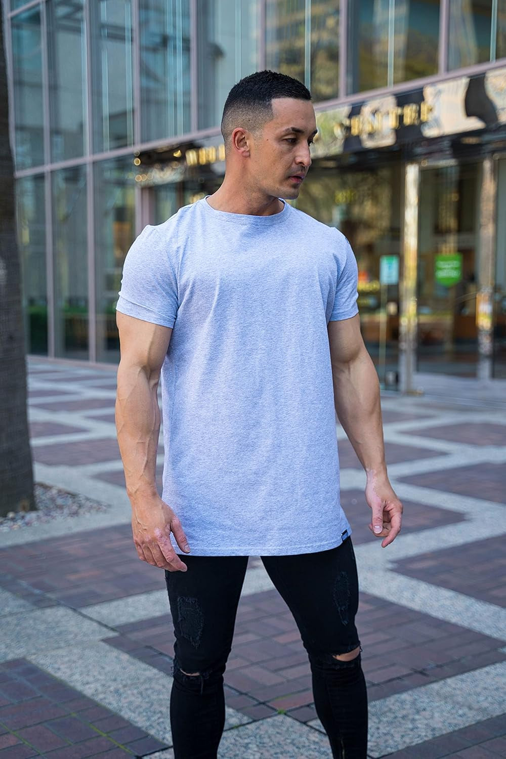 Mens Minimalist Fitted T-Shirts | Long Drop Cut Tee | Workout Gym 411
