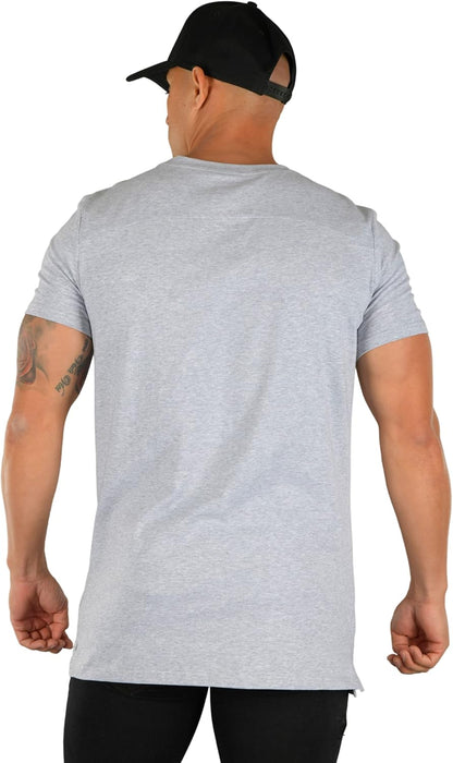 Mens Minimalist Fitted T-Shirts | Long Drop Cut Tee | Workout Gym 411