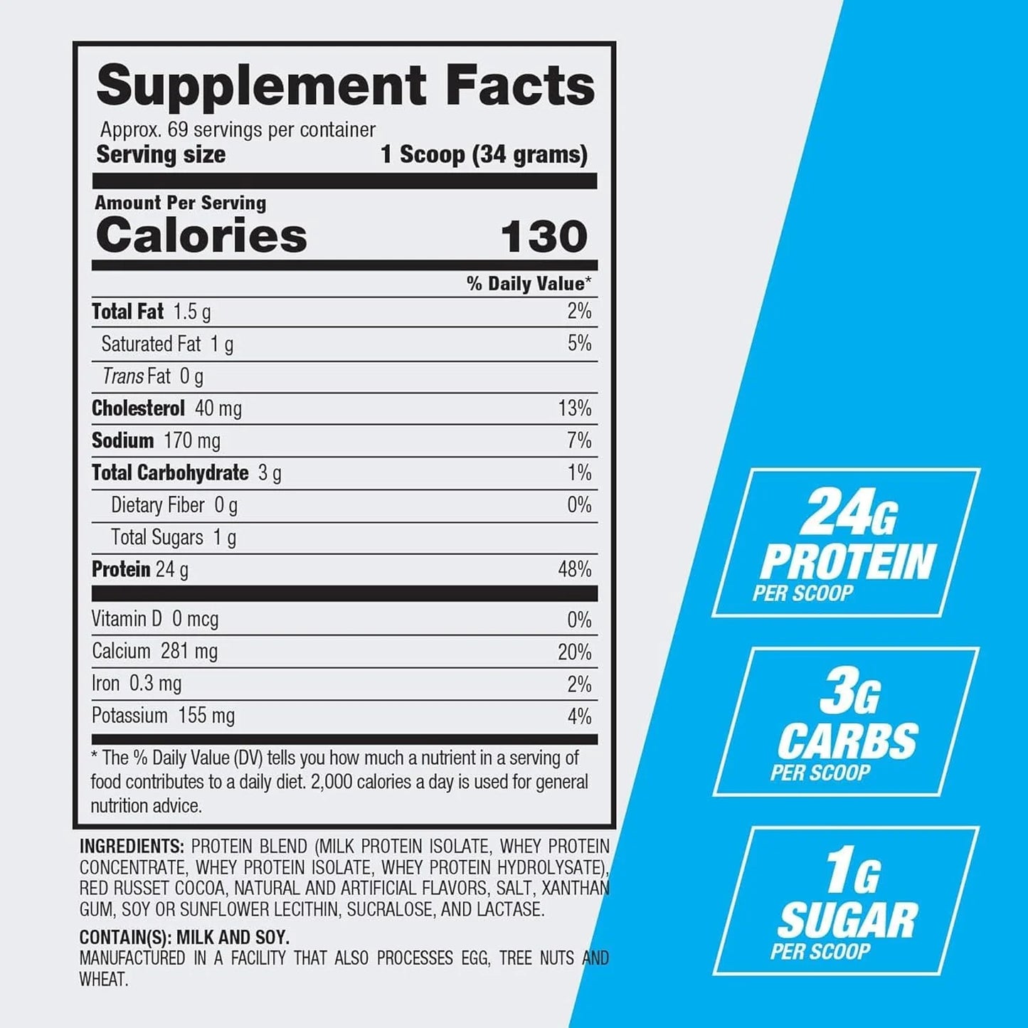 Best Protein Powder, 100% Whey Blend for Muscle Growth & Recovery, Chocolate Brownie, 5.1 Lbs (69 Servings)